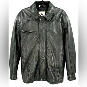 VINTAGE Misty Harbor Original Black Leather Jacket Genuine Leather Oversized Fit